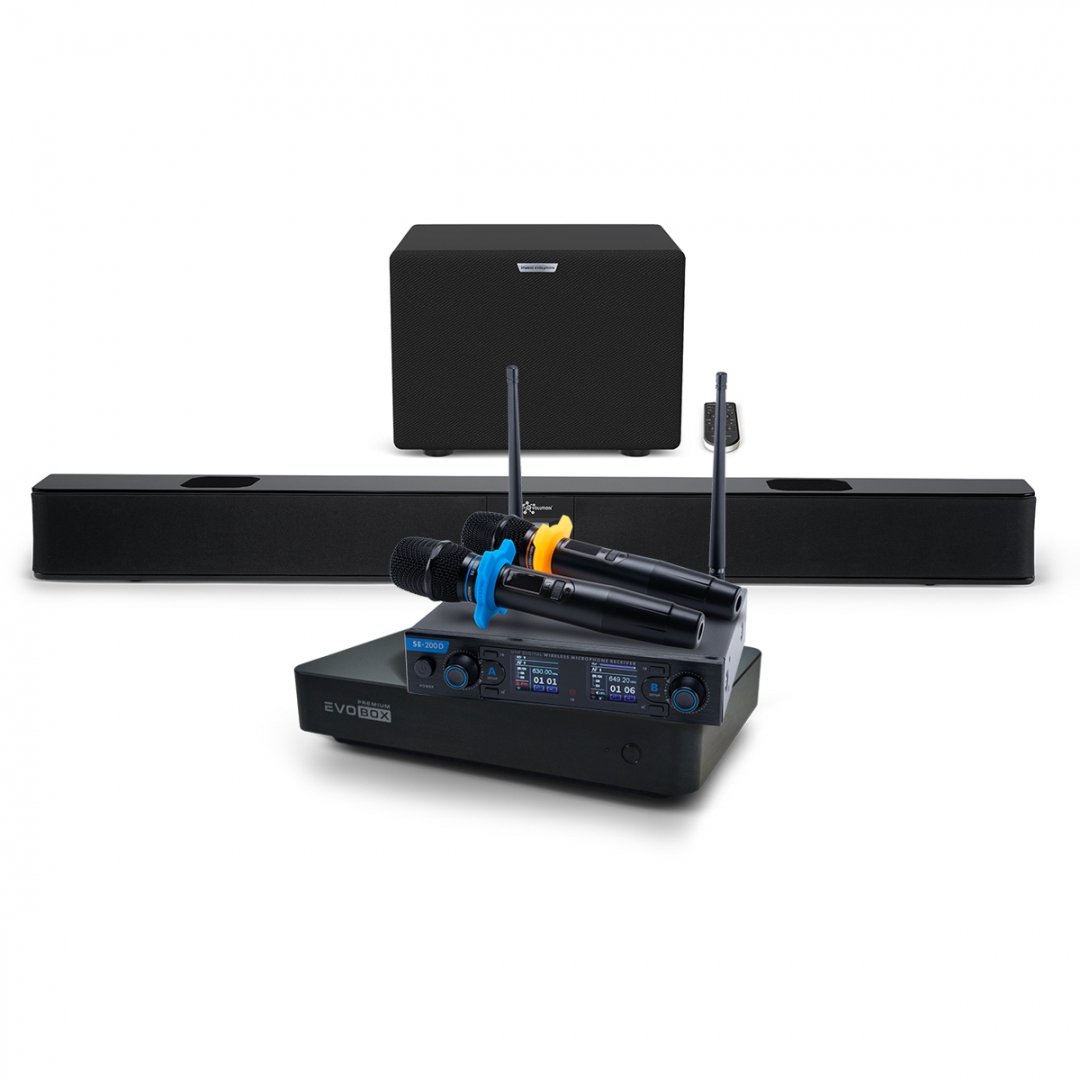 Hi-End караоке-система EVOBOX Premium + EvoSoundBar (саундбар с караоке) в Каслях