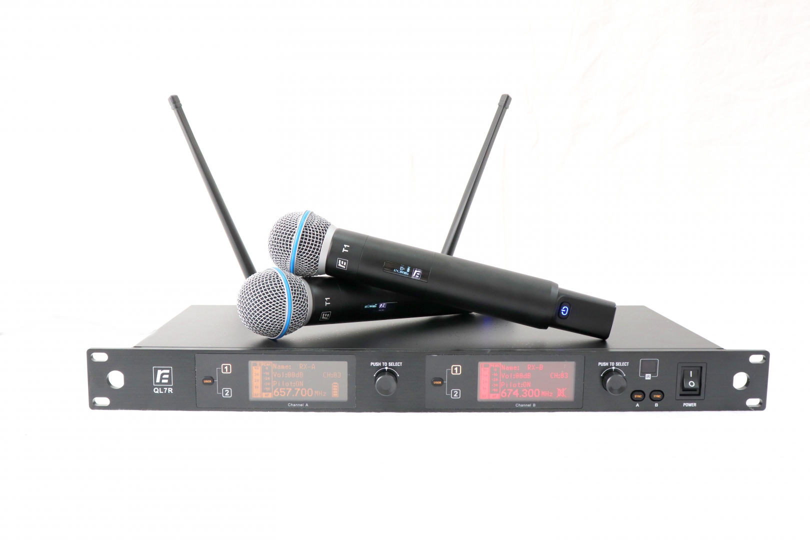 RFIntell QL7R/T1-A 651,800-683,400 МГц 2-канальная радиосистема с 2-мя ручными микрофонами в Каслях